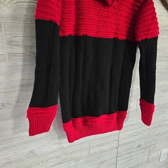 Black Pharaoh Wool Blend Sweater Cardigan Mens XXL NWT Red Black - Picture 6 of 11